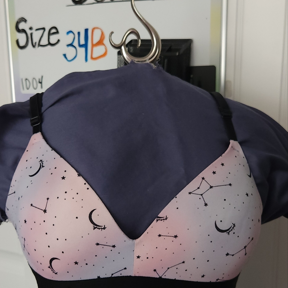 Pink and Black Starry Bra